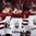MONTREAL, CANADA - JANUARY 3: Latvia's Karlis Cukste #23, Roberts Blugers #17 and Kristians Rubins #5 look on after a 4-1 relegation round loss to Finland at the 2017 IIHF World Junior Championship. (Photo by Andre Ringuette/HHOF-IIHF Images)

